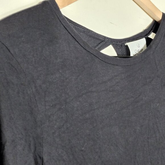Cheap Monday Black Cutout Back Short Sleeve T Shirt, sz M - Picture 3 of 8